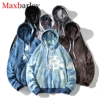 maxbarley mens tie dye hoodies men 2022 spring sweatshirt japanese streetwear 100 cotton hip hop male oversized hoodie men