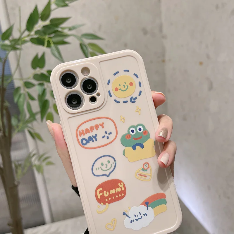 

Мягкий Новый боковой мультяшный чехол для телефона IPhone 11 Pro Max 12 Mini Pro Max 7p/8 Plus X/Xs Max XR, задняя крышка, чехол для телефона с рисунком