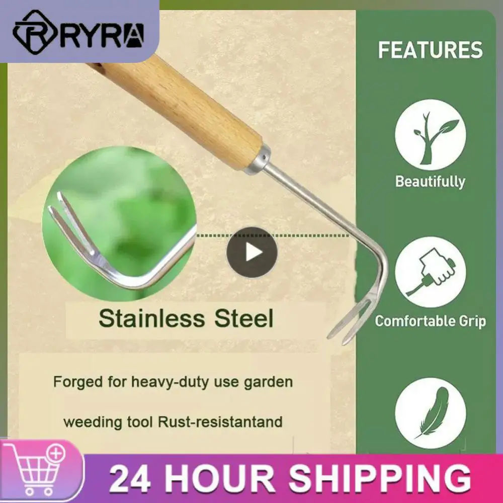 

High-quality Wooden Handle Weeding Hook Effective Weeding Hand Weeder Tool Durable New Weeder Garden Weeding Tools Weeding Hook