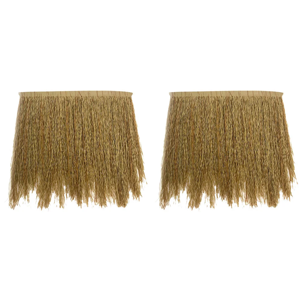 

2 Pcs Mexican Home Decor Garden Thatch Roofing Panel Simulated Synthetic Landscaping Fake