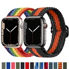 Ремешок нейлоновый для Apple watch band 44 мм 40 мм 42 мм 38 мм, спортивный браслет для смарт-часов, браслет для iWatch 3 4 6 se 7 41 мм 45 мм