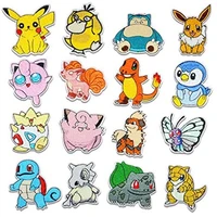 16pcs pokemon pikachu cloth patch clothes stickers sew on embroidery patches applique iron on clothing cartoon diy garment decor