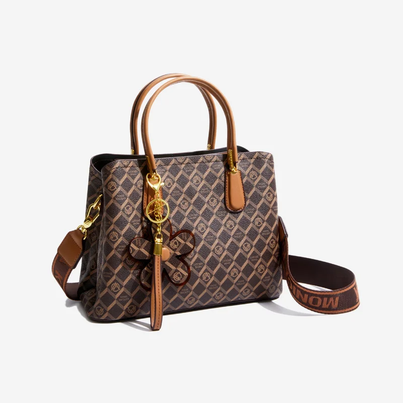 Newposs 2023 New Fashion Women Handbags Tassel PU Leather Totes Bag Top-handle Embroidery Bag Shoulder Bag Lady Simple Style