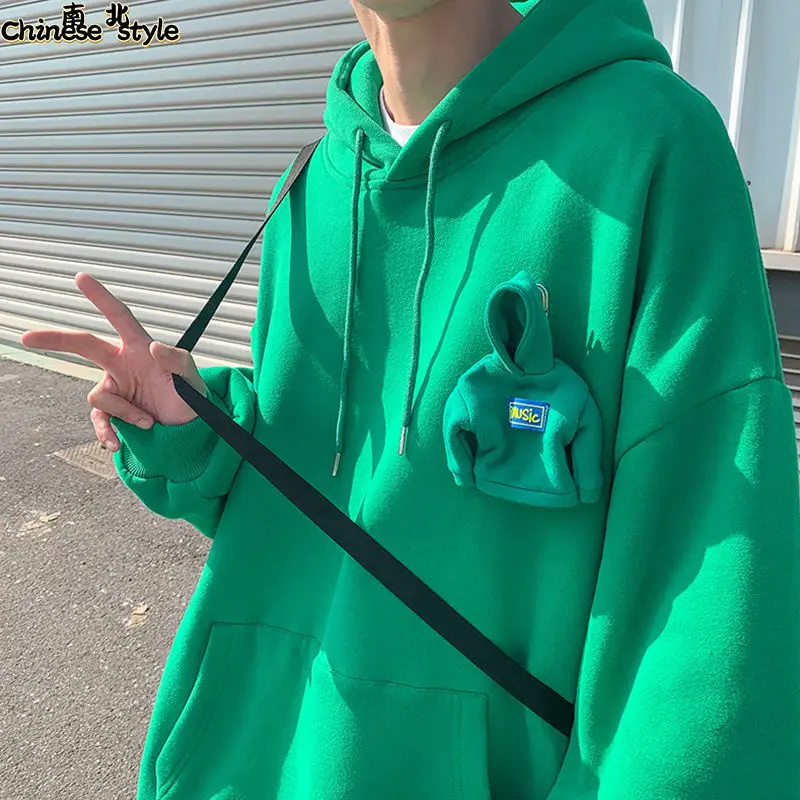 

Spring And Autumn New Men's Hooded Sweater Three-dimensional doll High Street Hip-hop Casual Comfortable Fashion Trend Loose