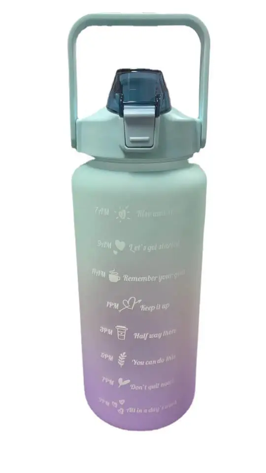 

New Gradient Color Large Capacity Frosted Water Cup Outdoor Sports Kettle