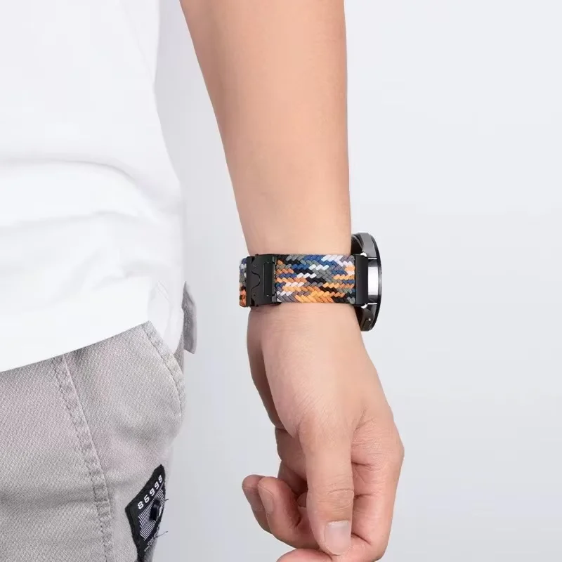 Фото Нейлоновый плетеный ремешок для Xiaomi Watch 5 S5 S4 S3 S2 S1 Color 2-1 S4 Sport с парашютной пряжкой и петлей, ремешок для OPPO Watch X/X2/X3/S Correa №3