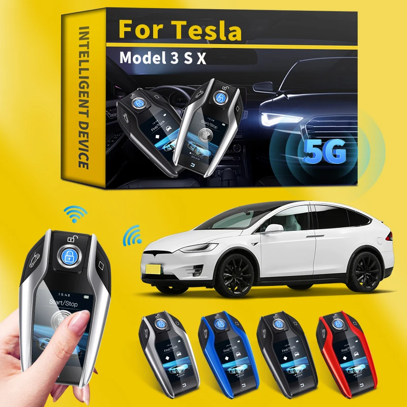 

For Tesla Model 3 S X Modified Smart LCD Key Keyless Entry Remote Car Key with LCD Screen Display Car Screen Smart Remote Key