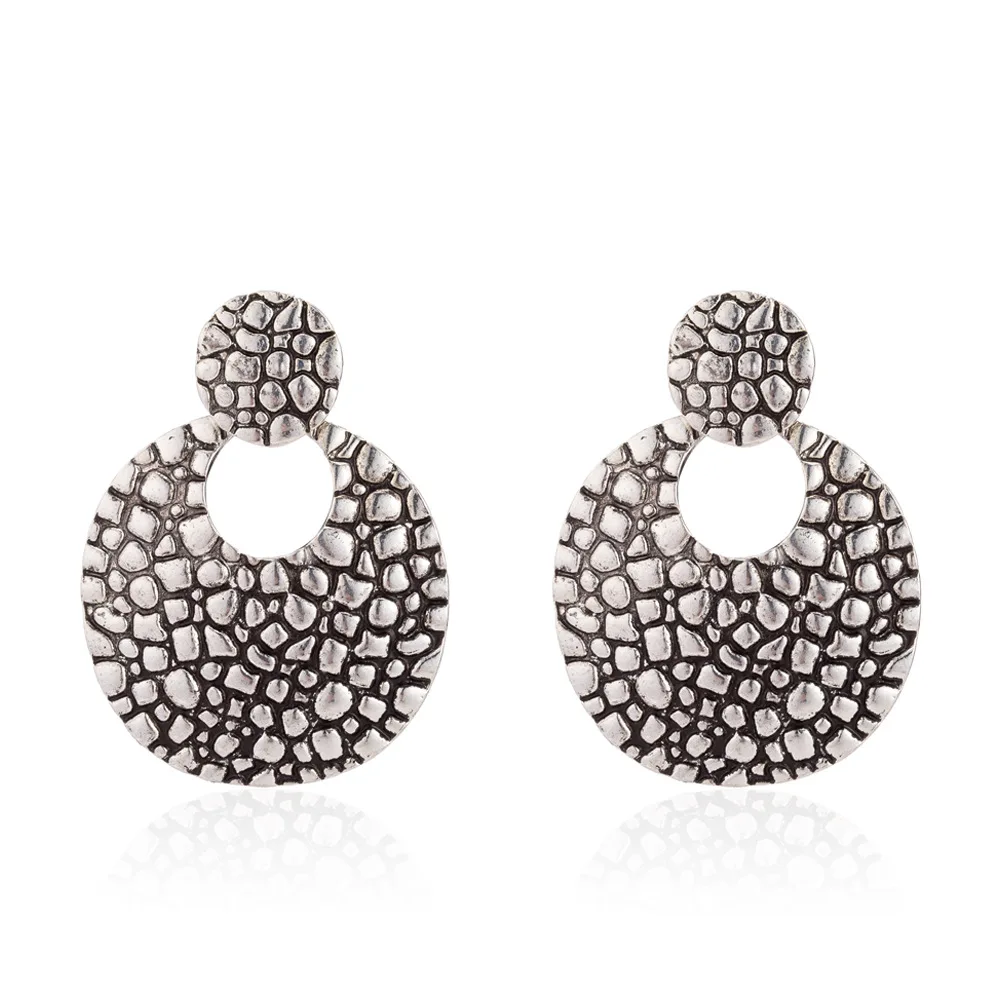 

Retro Lychee Earrings Fashion Creative Turtle Crack Metal Earrings Women Personality Exaggerated Large Earrings Jewelry
