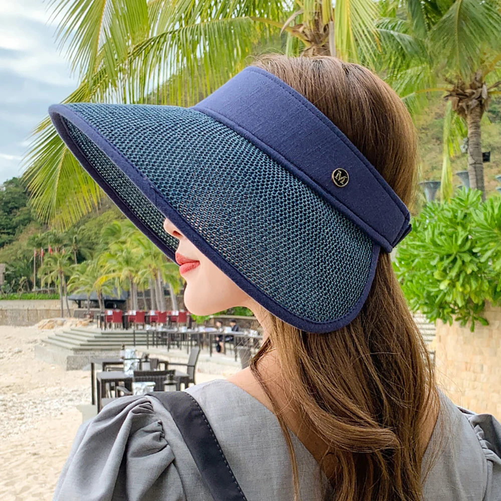 version of sunscreen breathable empty top large edge sunshade sunscreen large eave Women's sun hat