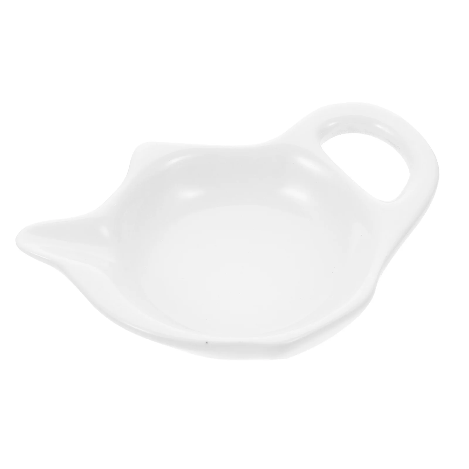 

Appetizer Serving Tray Soy Dipping Dish Ceramic Tea Bag Holder White Porcelain Side Seasoning Chinese Bags Mustard Bowl Saucer