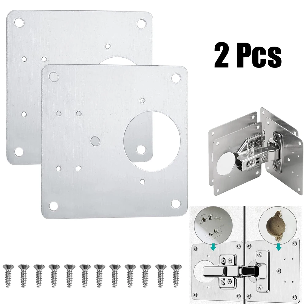 

Cabinet Hinge Repair Tool Plate 90*90mm Close Hinges Kitchen Cupboard Door Panels Base Hinge Fixing Repair Board Fix Bracket