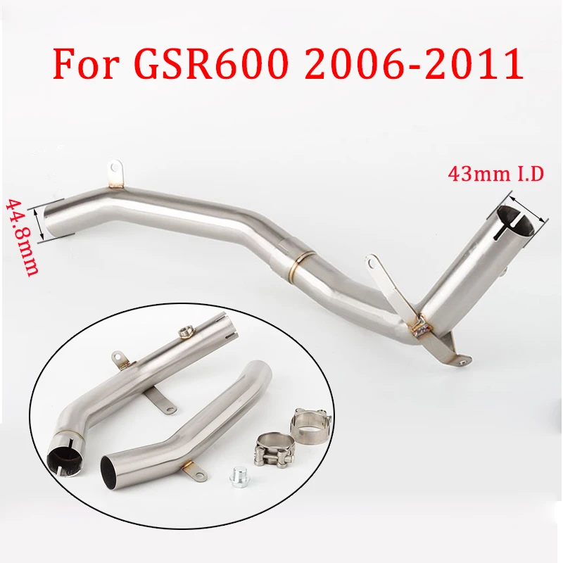 

For GSR600 2006 - 2011 2010 GSR 600 Motorcycle Exhaust Decat Eliminator Down Exhaust Pipe Catalyst Delete Enhanced Middle Pipe