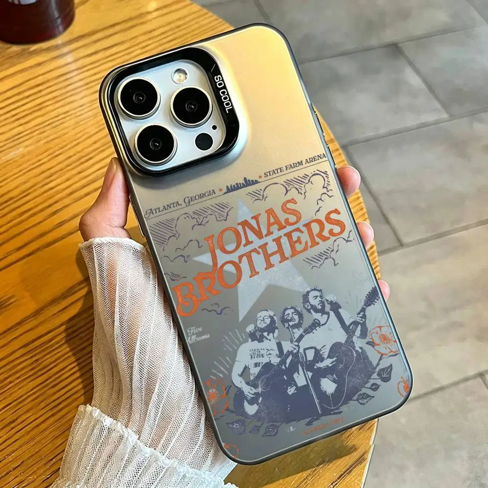 Фото Чехол для телефона J-Jonas B-Brothers для iPhone 17, 16, 15, 14, 13, 12, 11, Mini, Pro, E, MAX, матовый, белый, цвета конфет. №3