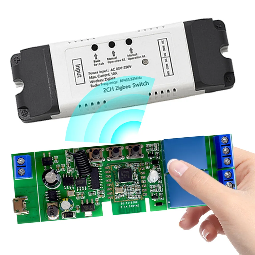 2-канальный модуль таймера Wi-Fi/Zigbee AC/DC 7-32 В беспроводной пульт дистанционного
