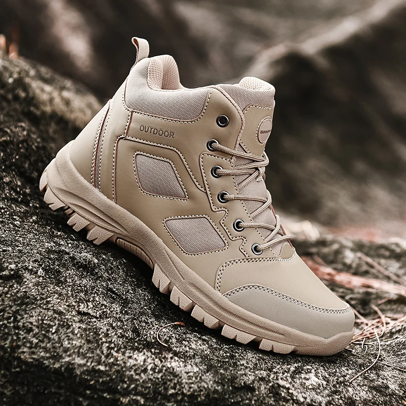 

Big Size 39-49 Trekking Men Sneakers High Top Outdoor Sport Shoes Comfortable Wear-Resisting Men Hiking Boots Climbing Shoes