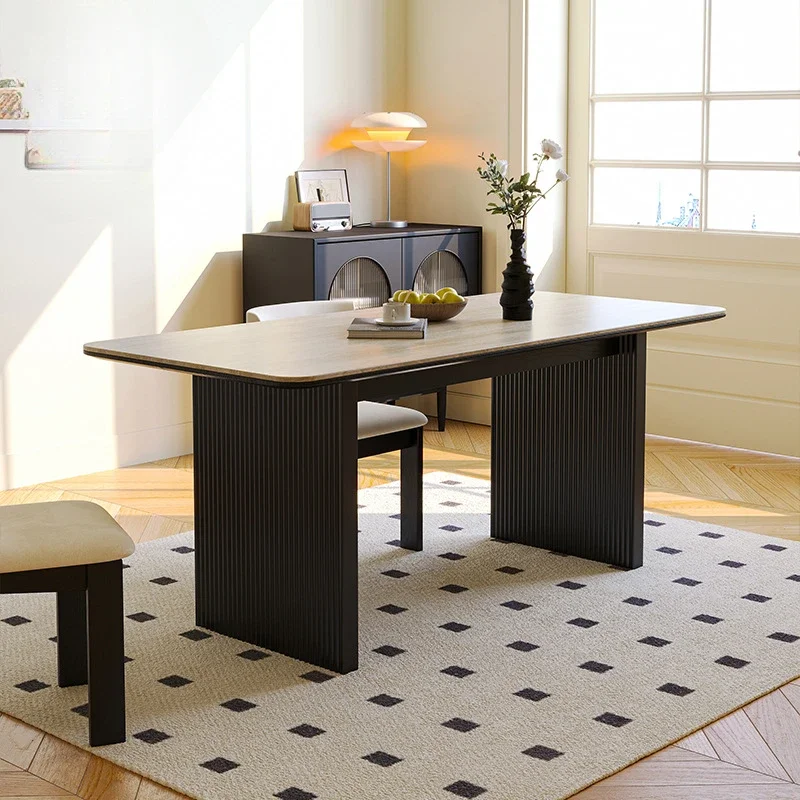 Французский винтажный обеденный стол в стиле рок итальянский минималистичный