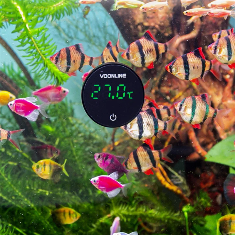 

Electronic thermometer LCD display rechargeable aquarium fish tank turtle tank external water thermometer