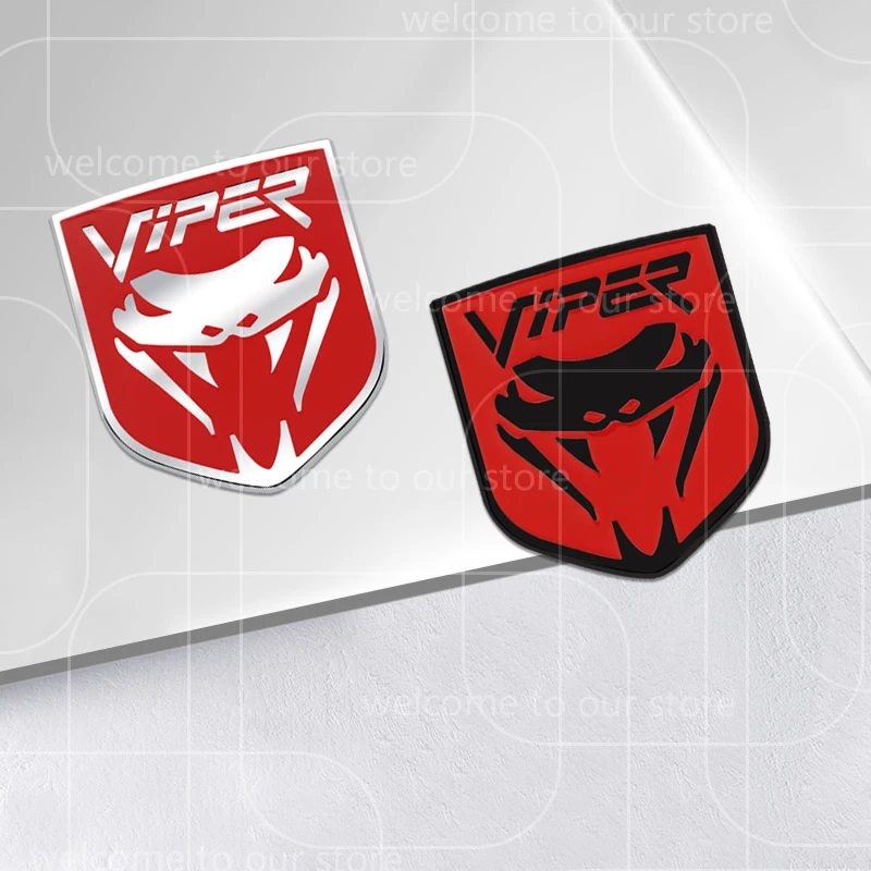 Фото 3D VIPER автомобильная наклейка, передняя решетка, эмблема из цинкового сплава для зарядного устройства, калибр Durango, аксессуары для кузова, значок на задний багажник, наклейка №3