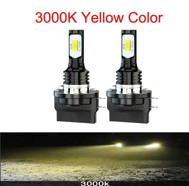 

2 шт. H11B H8B H9B мощные автомобильные светодиодные фары дневные ходовые огни CSP 3570 передние фары 55 Вт 6000 К 4300 К 3000 К