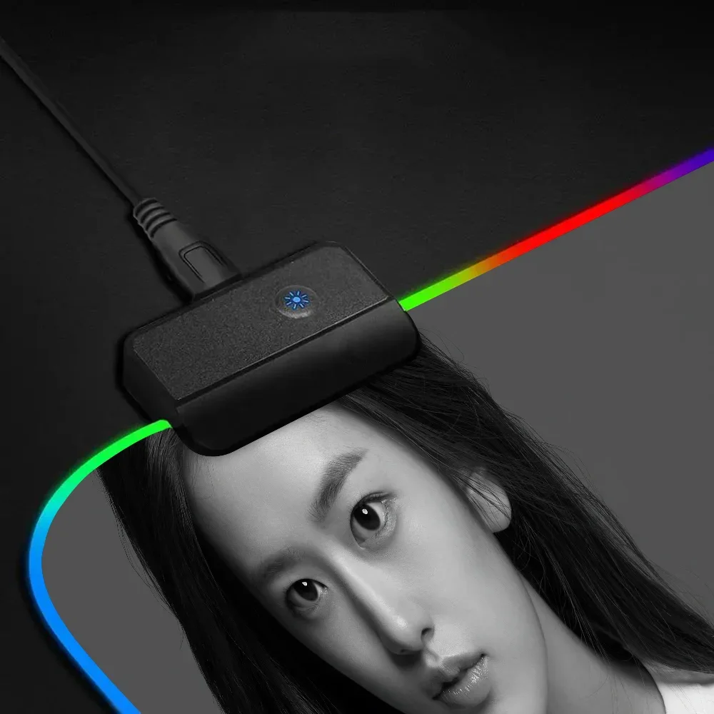 1 шт. знаменитый Kpop Group IVE An YuJin XXL RGB игровые коврики для мыши HD черная искусственная