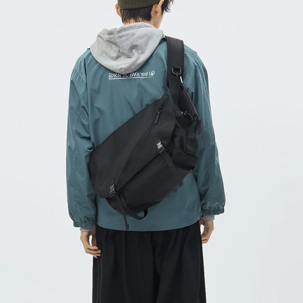 

Сумка на плечо большой емкости мужские сумки нейлон повседневная мода портативный сплошной цвет простой водостойкий для отдыха на выходных