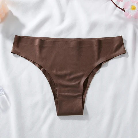 BANNIROU 1Pcs Women's Underwear Seamless Tanga Soft Ice Silk Sexy Sports Panties Female T-back Plus Size Thongs Woman Intimates