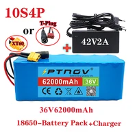 new 36v 10s4p 62ah 1000w large capacity 62000mah 18650 lithium battery pack electric bicycle scooter with bms