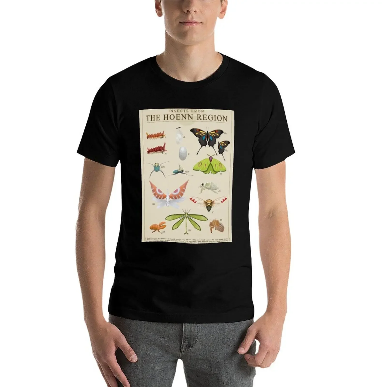 Футболка с изображением насекомых Hoenn футболки рисунком рэпера топы больших