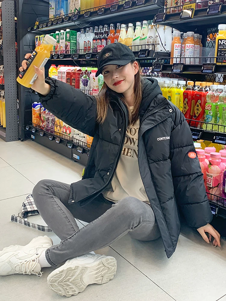 AOSSVIAO Down jacket female quilted jacket oversize in the new student winter coat women winter jacket for women Hooded Parkas