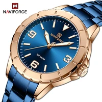 luxury rose gold blue watch women naviforce stainless steel bracelet ladies watches top brand casual quartz womens wristwatches