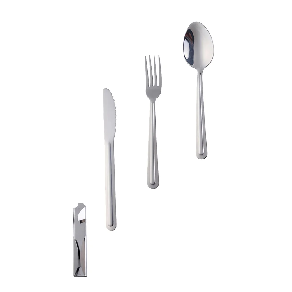 

1 Set of Practical Fork Spoon Portable Stainless Steel Tableware for Outdoors