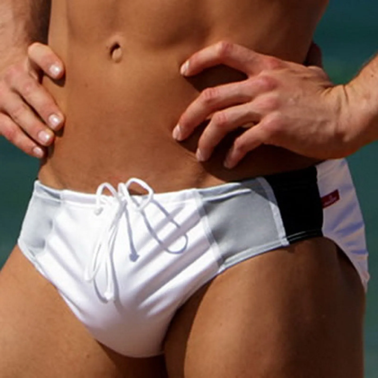 

Mens Briefs Swimwear Mesh Buttock Lifting Thongs Mesh Lace Up Swimming Trunks Swimming Shorts Beachwear Surfing Beach Shorts