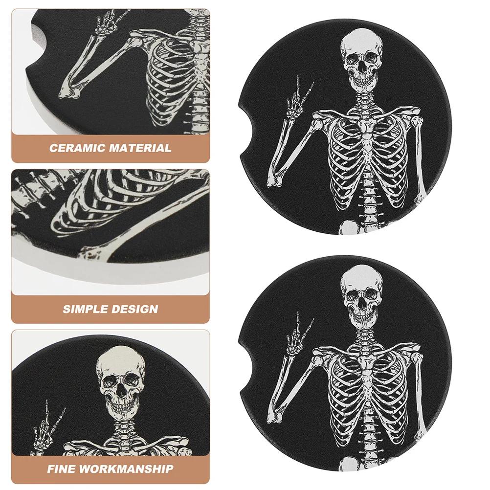 

Coasters Coaster Ceramic Cup Drinkhalloween Mat Car Saucers Tea Pot Holder Table Resistant Woodheat Funny Stone Dishplate Sauce