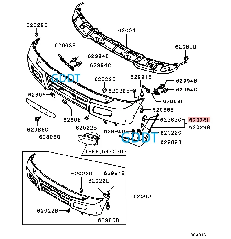 1 или 2 шт. передний бампер для Pajero V73 удлинитель переднего бампера Montero 2000-2003 V75 V77