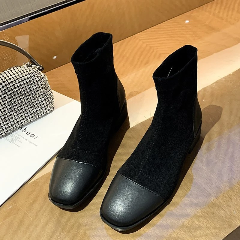 

Новинка 2022, туфли-лодочки, ботильоны, женские ботинки из искусственной кожи, обувь на высоком массивном каблуке, ботинки челси, зимние празд...