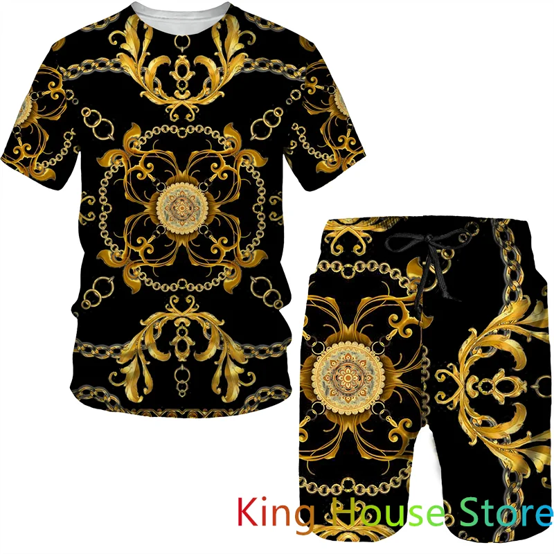 Men Luxury Clothes Set Tracksuit 2 Piece Set 3D Print Outfit Jogging Set Fashion Trend Streetwear Casual Male Sportwear Suits