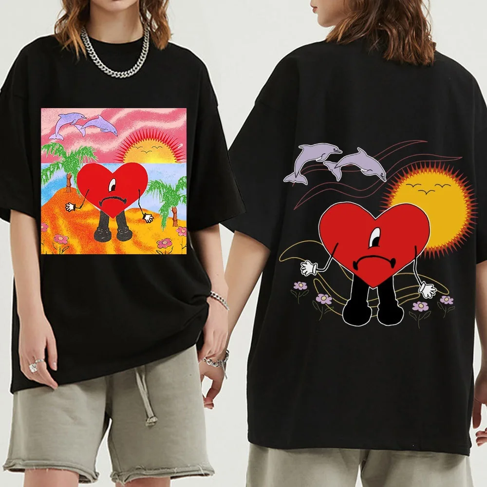 

Новинка 2022, футболка с изображением певицы Зингера, плохого кролика без альбома, женские и мужские топы с коротким рукавом, футболка в стиле ...