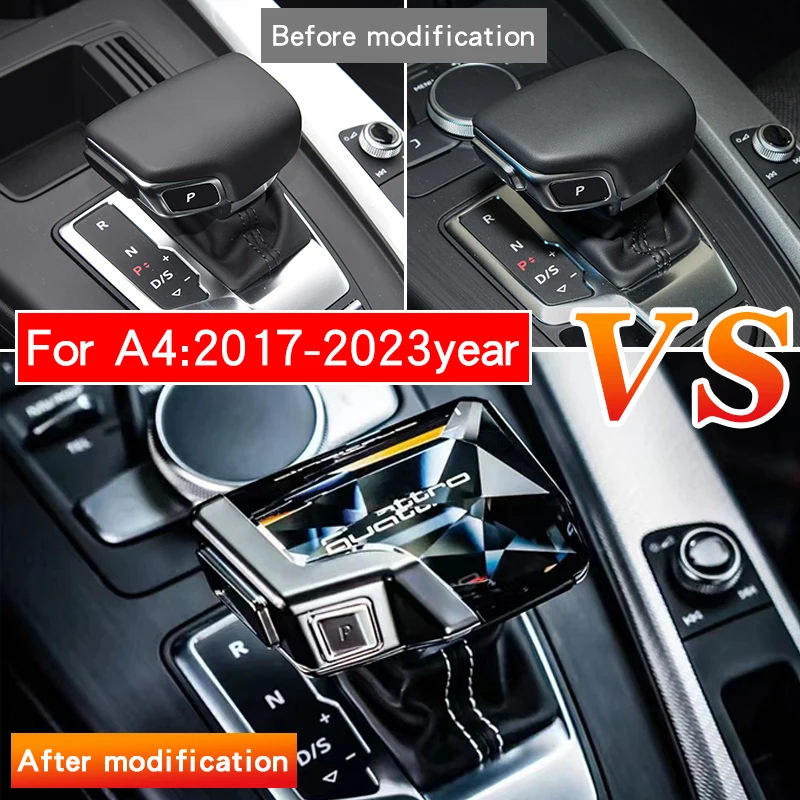 

For Audi A4 B9 A6 C8 A5 B9 A7 Q5 Q7 4M S6 SQ5 S 4 S7 RS 4 5 RS6 RS7 accessories LED Crystal Gear Shift Knob Gearbox Handle Rod