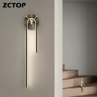 modern led wall light all copper bedside light home deco aisle corridor wall sconce for living room sofa background bedroom lamp