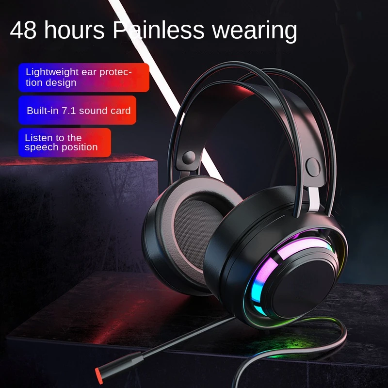 

Headset Hear Sounds to Discern Location with Microphone 7.1 E-Sports Games Wired Headset