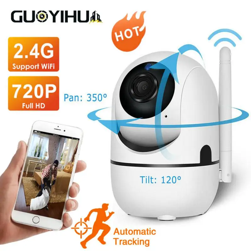 

720P WiFi IP Camera Baby Monitor Night Vision Smart Auto Tracking Wireless CCTV Camera Surveillance Two-Way Audio Home Security