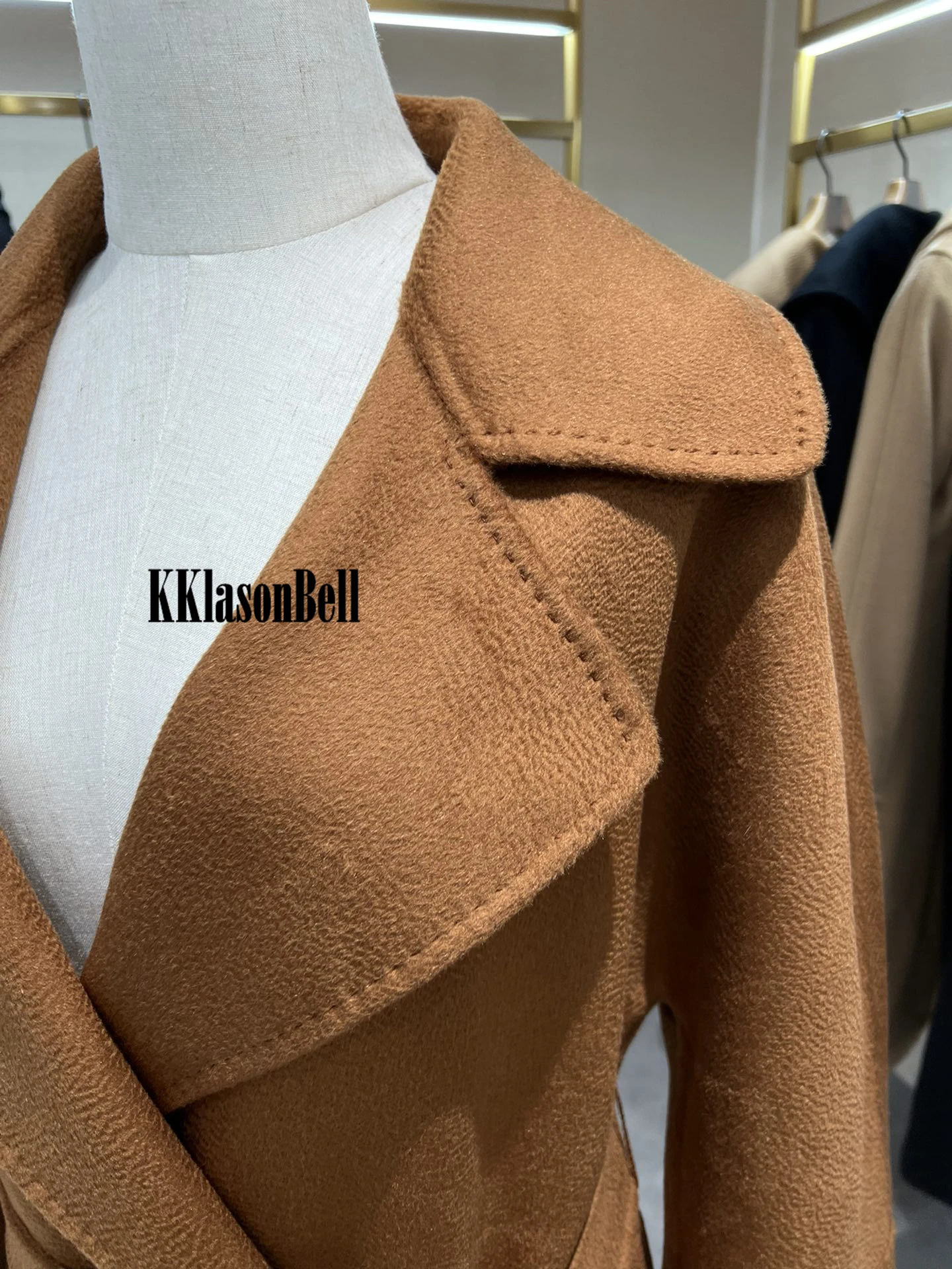 12 14 темпераментное кашемировое Женское пальто KKlasonBell с отложным воротником и