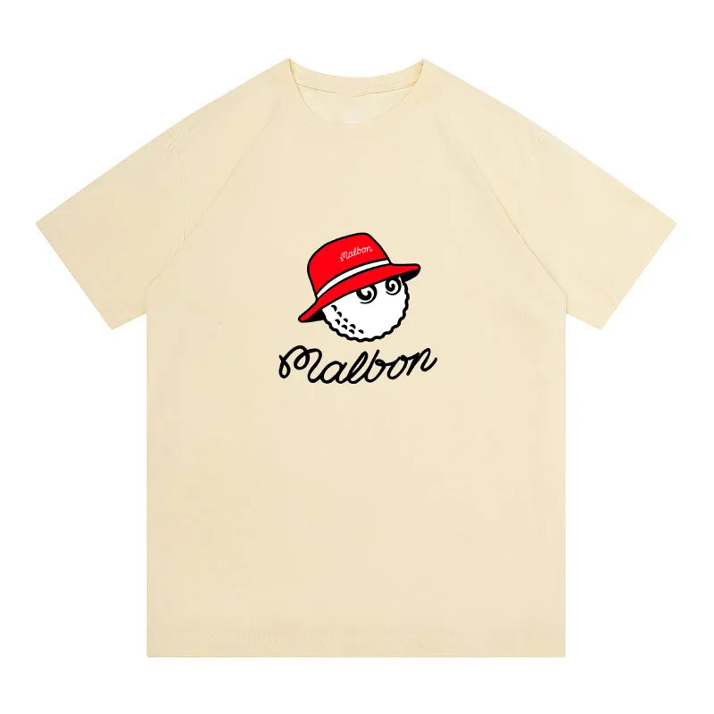 Summer Cotton Golf Top Malben Golf Bucket Cap Short Sleeve Fashion Couple Loose Clothing Golf T-shirt Suitable For Men And Women