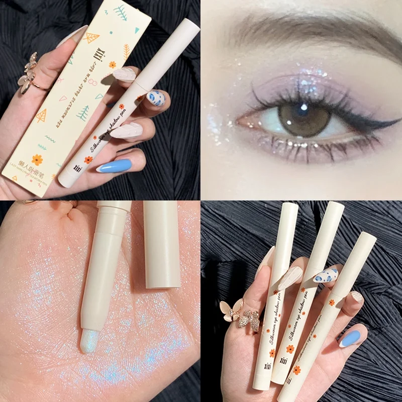 

Diamond Glitter Highlighter Lying Silkworm Pencil Blue Pink Shiny Eyeshadow Eyeliner Waterproof Lasting Eyes Brightening Makeup