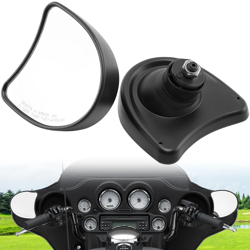 

Зеркала заднего вида для мотоцикла, черное боковое зеркало, правое и левое для Harley Davidson Street Glide FLHX FLHT FLHTK FLHTCU 96-13