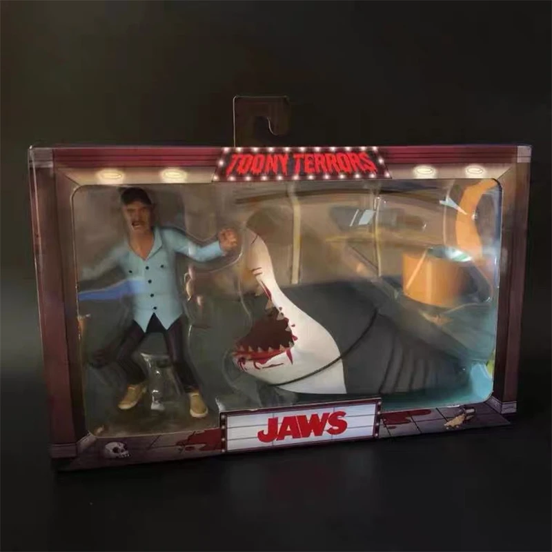 

Neca Jaws Toony Terrors Jaws and Quint Action Figure Shark Cosplay Model Toys Collection Bookshelf Decoration Gift For Boyfriend