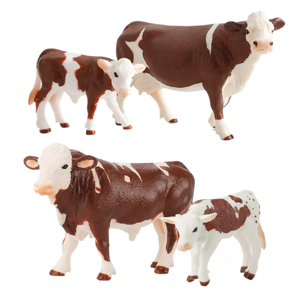 

4 PCS Christmas Macular Cow Model Child Kids Suit Party Favor Bag Filler Pvc Farm Animals