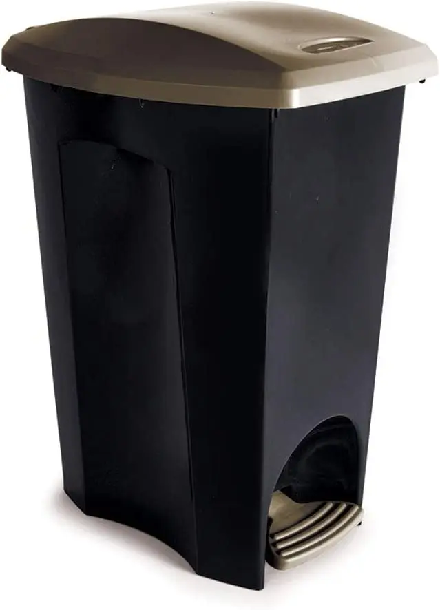 

Trash Bin 3 in 1 with Plastic Pedal Old Gold 30 L Kitchen Bathroom Bedroom Toilet Auto Trash Can