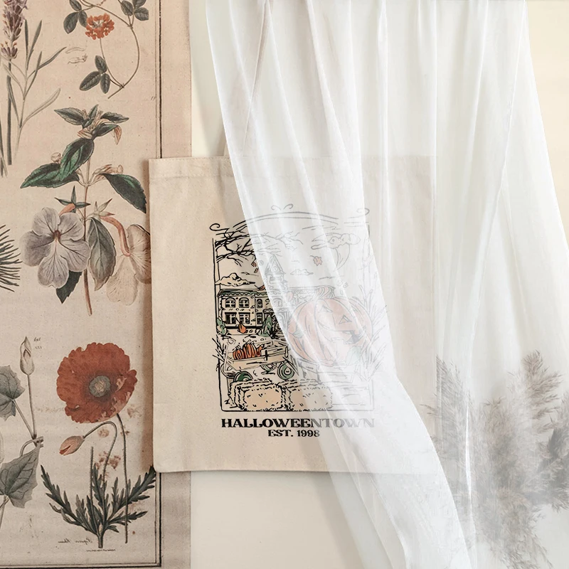 Сумка-тоут Holloween Town Est 1998 с узором в виде забавной тыквы для Хэллоуина подарок