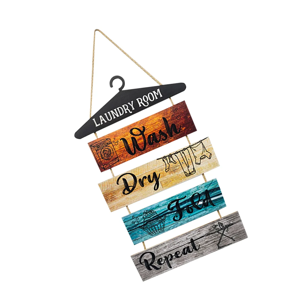 

Laundry Sign Wall Signs Room Farmhouse Decor Plaque Wooden Hanging Bathroom Letter Wash Woodrustic Plaques Vintage Box Door